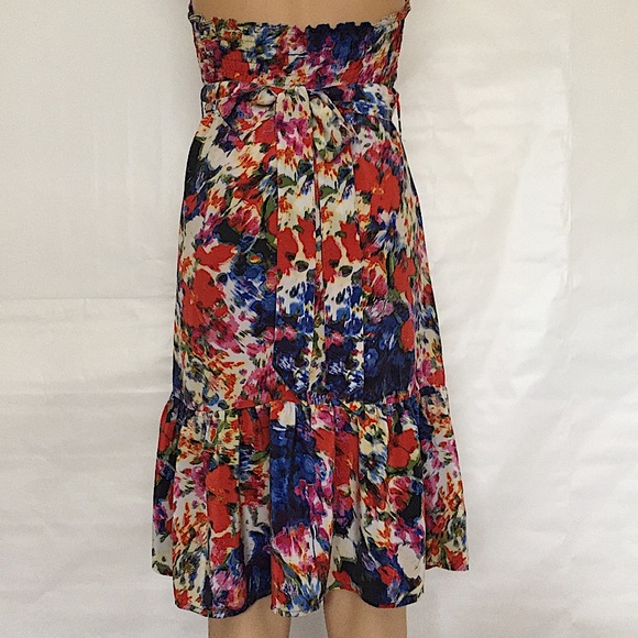 Anthropologie Postella Silk Halter Floral Dress - Picture 7 of 16